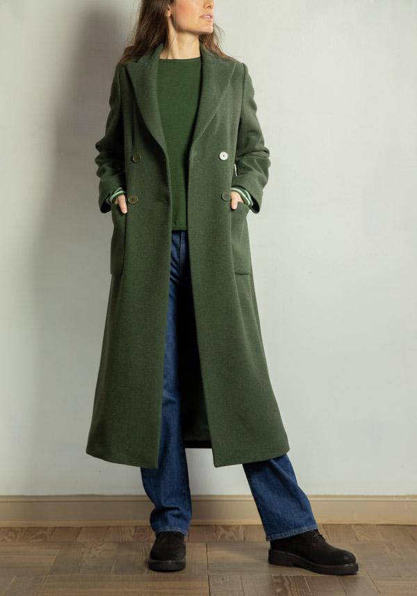 Rose & Lini CRISTINA BONFANTI YACK “LARES” MOSS GREEN COAT