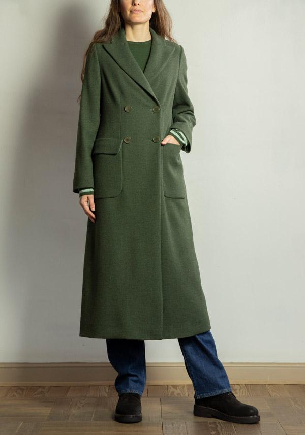 Rose & Lini CRISTINA BONFANTI YACK “LARES” MOSS GREEN COAT