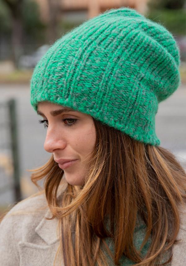 Rose & Lini DANIELAPI CASHMERE & SILK “IGLOO” GREEN BEANIE