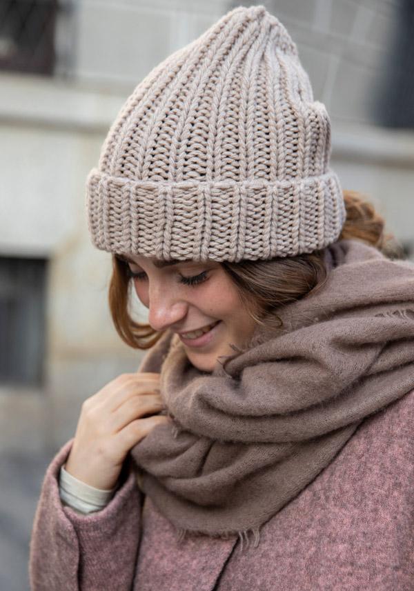 Rose & Lini DANIELAPI MERINO’S WOOL “PUNTO PANNOCCHIA” PORRIDGE BEANIE