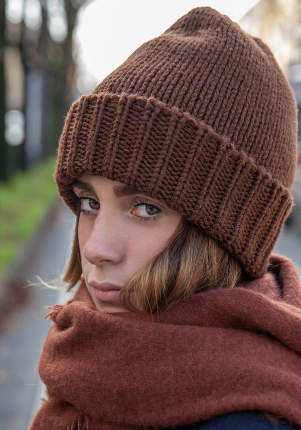Rose & Lini DANIELAPI MERINO’S WOOL “RASATO” CACAO BEANIE
