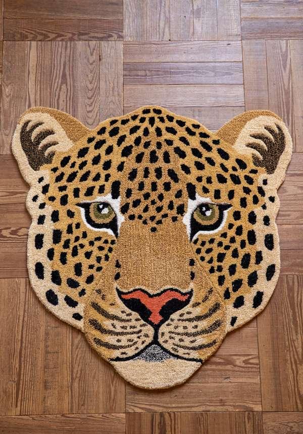 Rose & Lini DOING GOODS “HIMANI LEOPARD HEAD” LARGE RUG