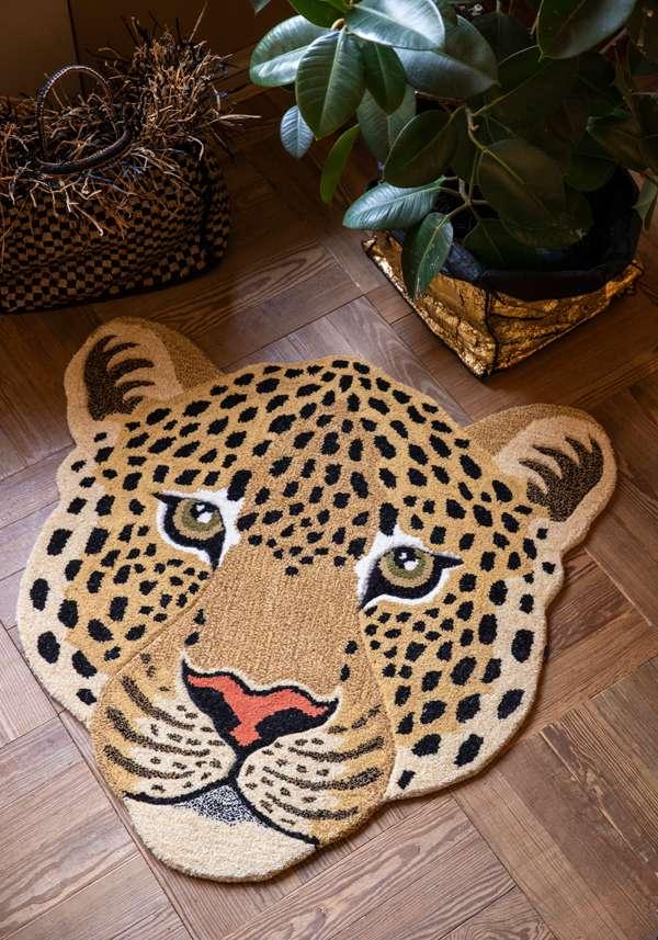 Rose & Lini DOING GOODS “HIMANI LEOPARD HEAD” LARGE RUG