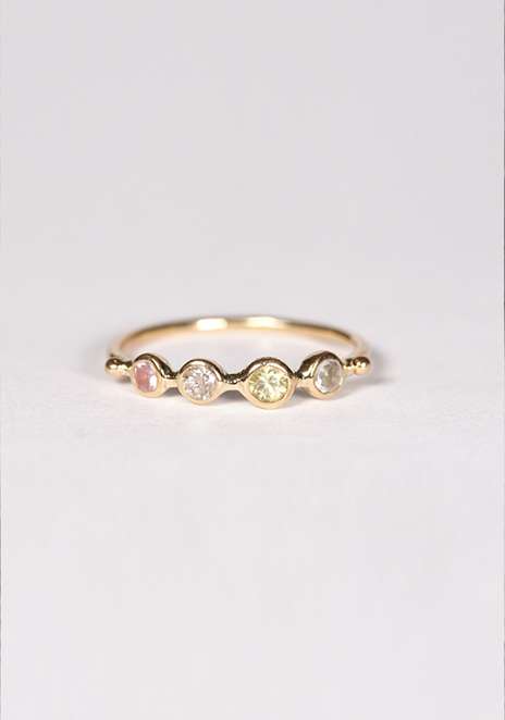 Rose & Lini DORETTE GOLD & PINK SAPPHIRE “BAGUE SIMPLE” RING