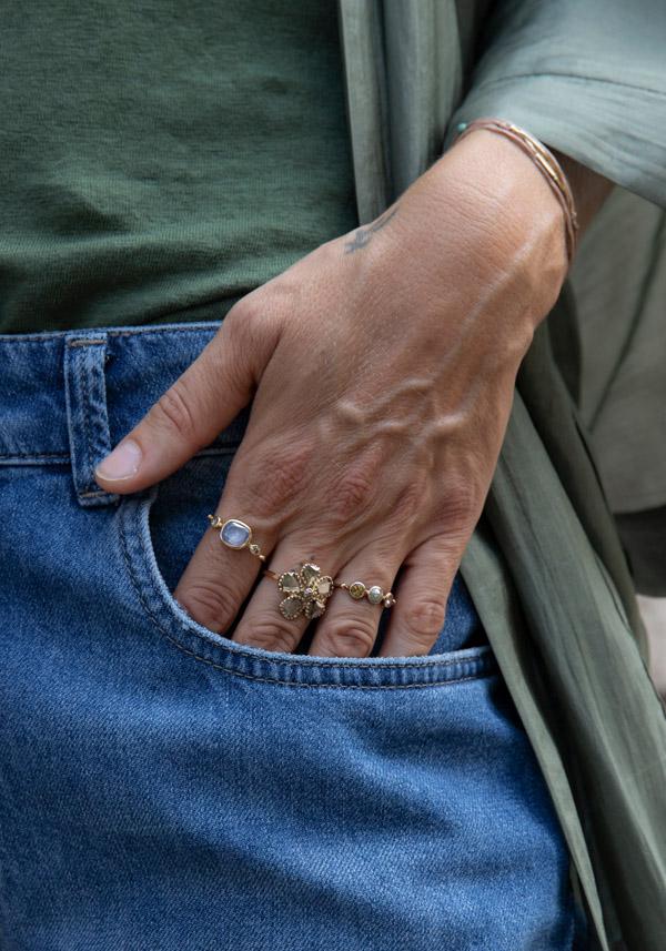 Rose & Lini DORETTE MULTICOLOR SIMPLE BAGUE GOLD RING