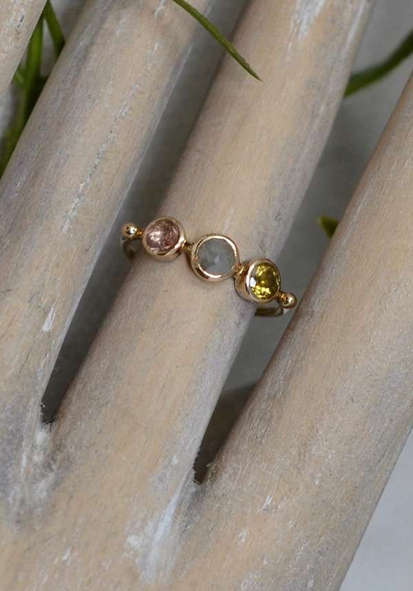 Rose & Lini DORETTE MULTICOLOR SIMPLE BAGUE GOLD RING