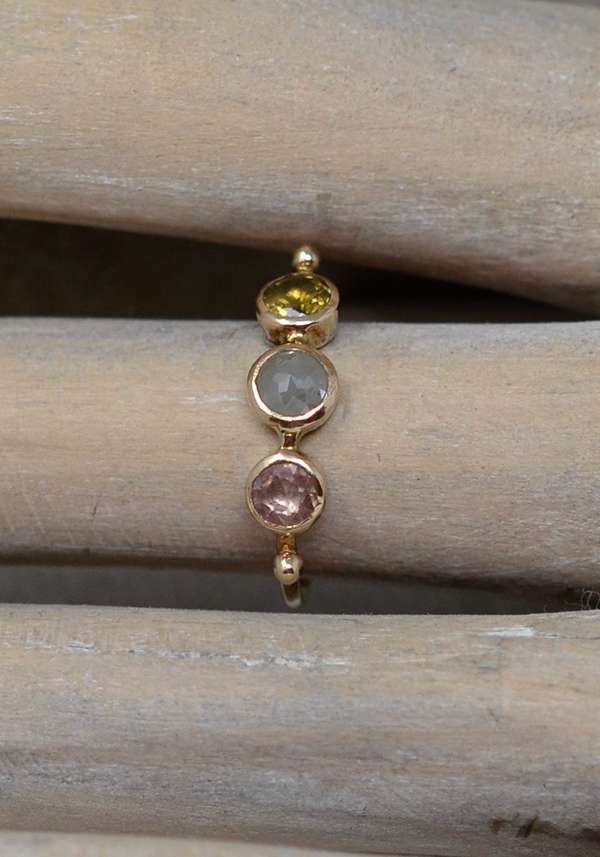 Rose & Lini DORETTE MULTICOLOR SIMPLE BAGUE GOLD RING