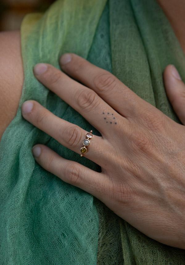 Rose & Lini DORETTE MULTICOLOR SIMPLE BAGUE GOLD RING