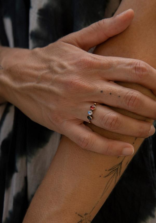 Rose & Lini DORETTE MULTICOLOR SIMPLE BAGUE GOLD RING