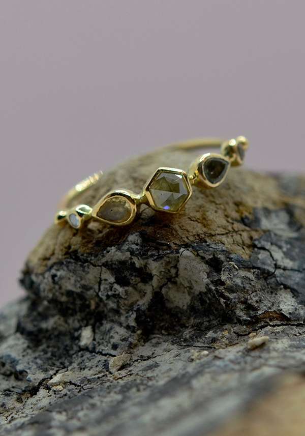 Rose & Lini DORETTE TOURMALINE & DIAMONDS “BAGUE SIMPLE” GOLD RING