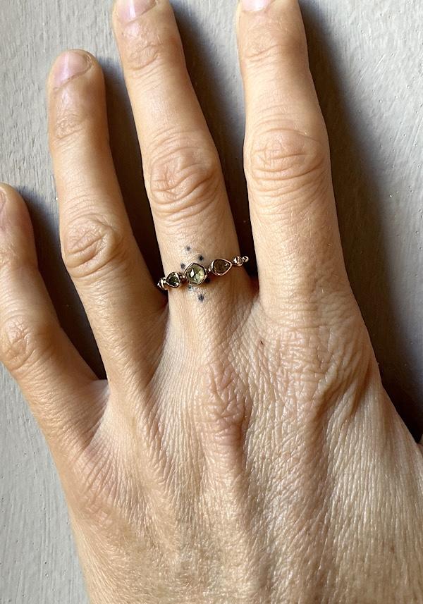 Rose & Lini DORETTE TOURMALINE & DIAMONDS “BAGUE SIMPLE” GOLD RING