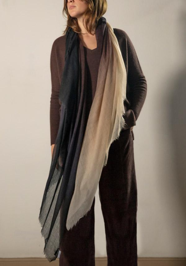 Rose & Lini FALIERO SARTI CASHMERE “VELINA” STOLE ESPRESSO