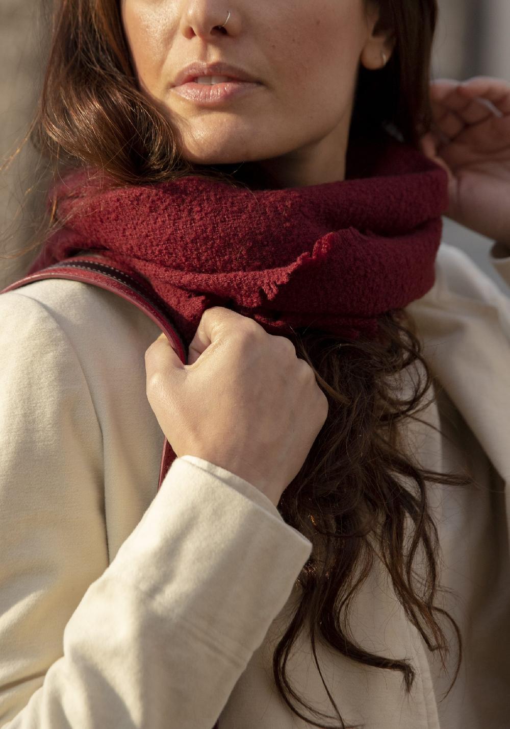 Rose & Lini FALIERO SARTI WOOL & CASHMERE “ALEXINA” SCARF BRICK RED