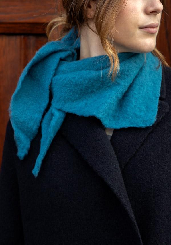 Rose & Lini FALIERO SARTI WOOL & CASHMERE “KAT” TEAL SCARF