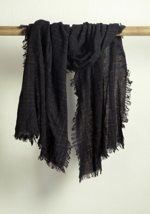Rose & Lini FALIERO SARTI WOOL & CASHMERE “PERRISON” BLUE SCARF