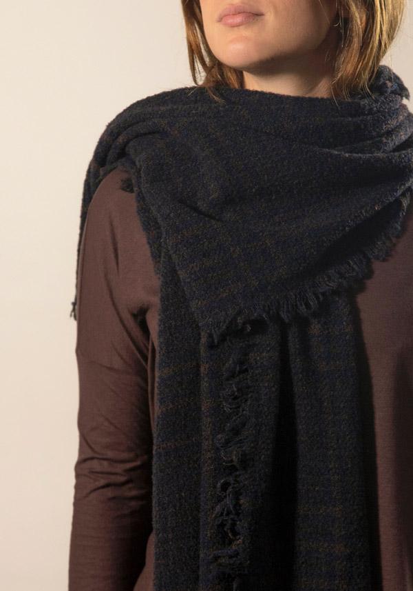 Rose & Lini FALIERO SARTI WOOL & CASHMERE “PERRISON” BLUE SCARF