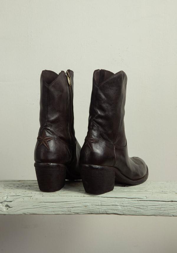 Rose & Lini FAUZIAN JEUNESSE “IGNIS” EBONY LEATHER TEXAS BOOT