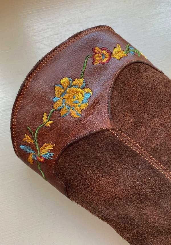 Rose & Lini FAUZIAN JEUNESSE “ROVESCIO” COCCO SUEDE TEXAN ANKLE BOOTS