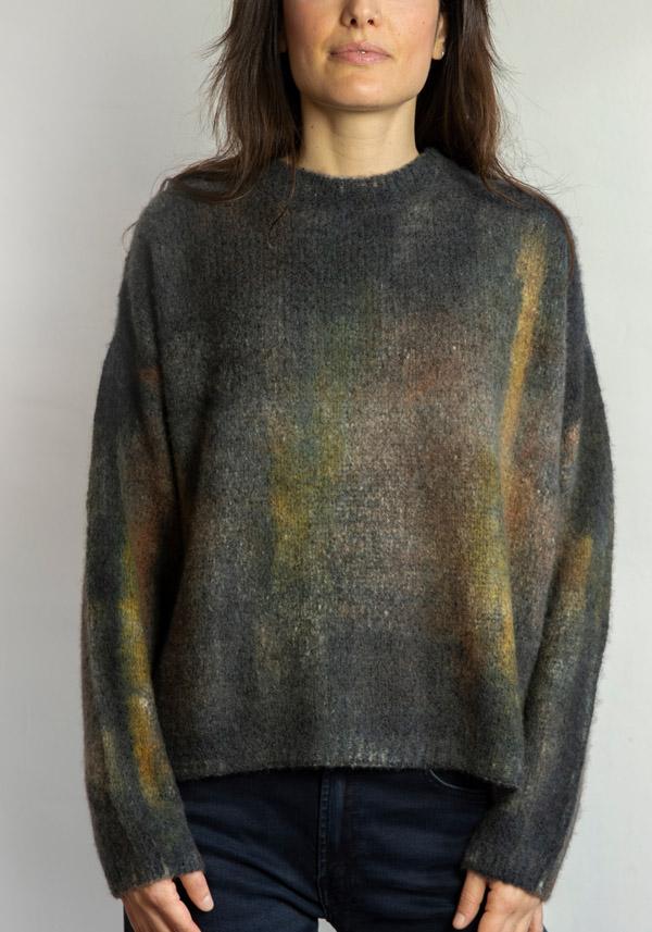 Rose & Lini FISSORE CASHMERE “MARIANNE 17” CHARCOAL PULLOVER