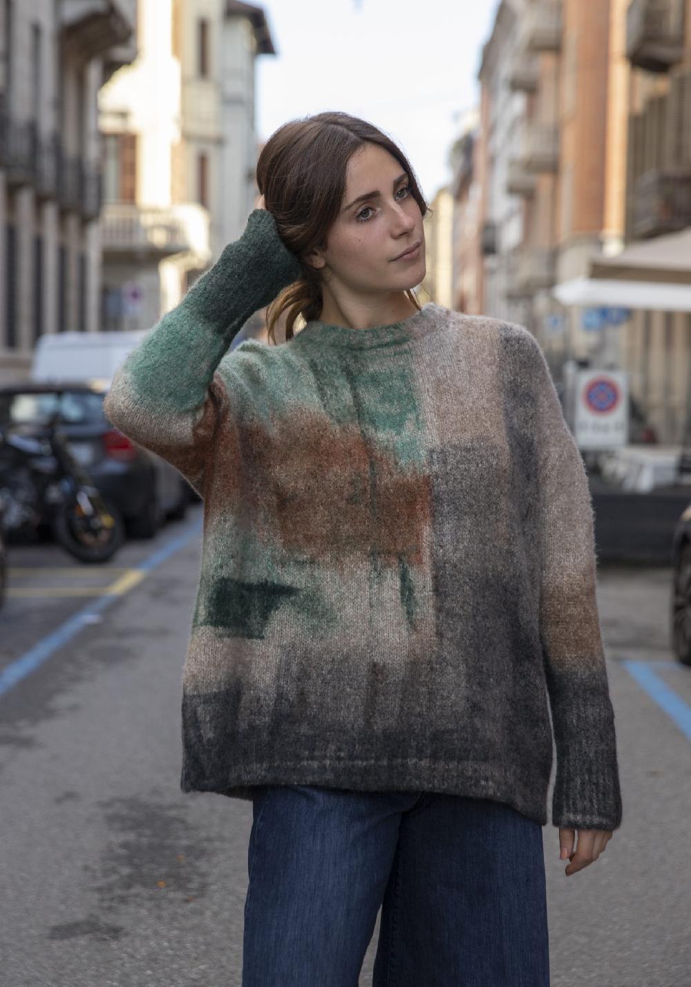 Rose & Lini FISSORE CASHMERE “MARIANNE 26” MULTICOLOR PULLOVER