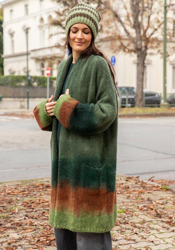 Rose & Lini FISSORE CASHMERE “MARIANNE 3” KAKI LONG CARDIGAN