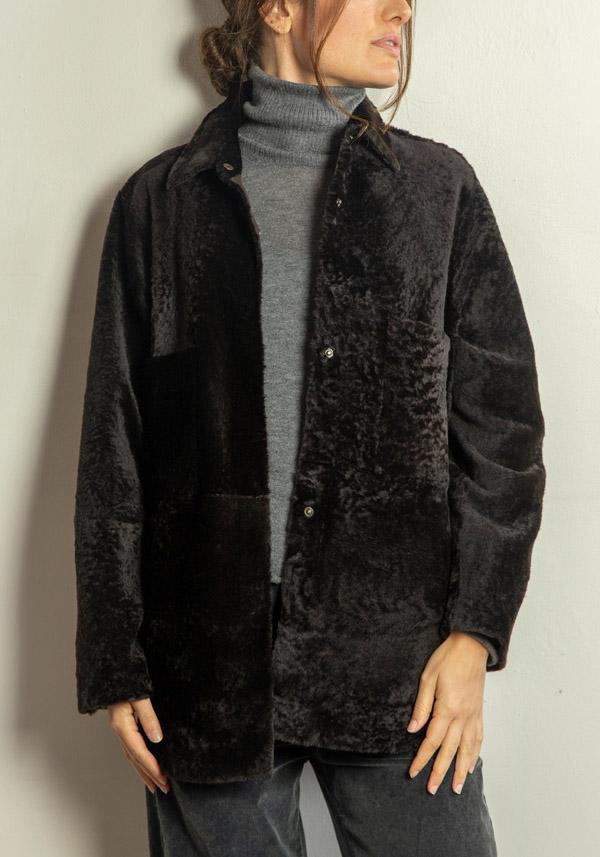 Rose & Lini FURLING BY GIANI REVERSIBLE LAMBSKIN “BABY LAMB” EBONY JACKET