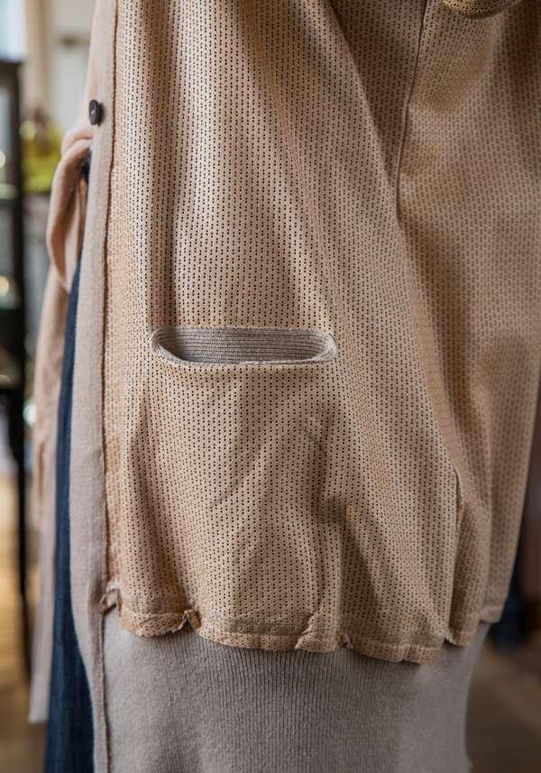 Rose & Lini GIORGIO BRATO CAMEL SUEDE LEATHER “CARDIGAN OVER”