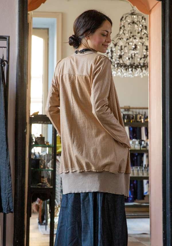 Rose & Lini GIORGIO BRATO CAMEL SUEDE LEATHER “CARDIGAN OVER”