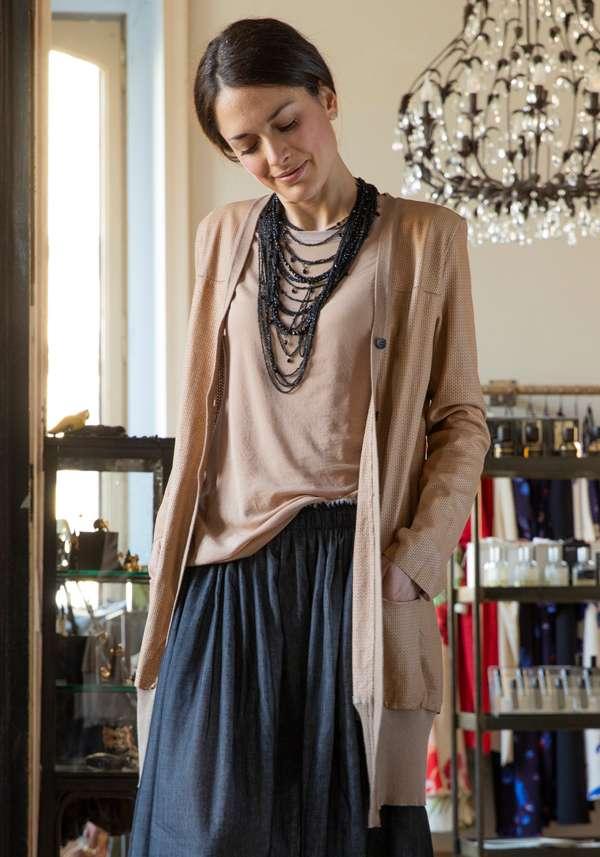 Rose & Lini GIORGIO BRATO CAMEL SUEDE LEATHER “CARDIGAN OVER”