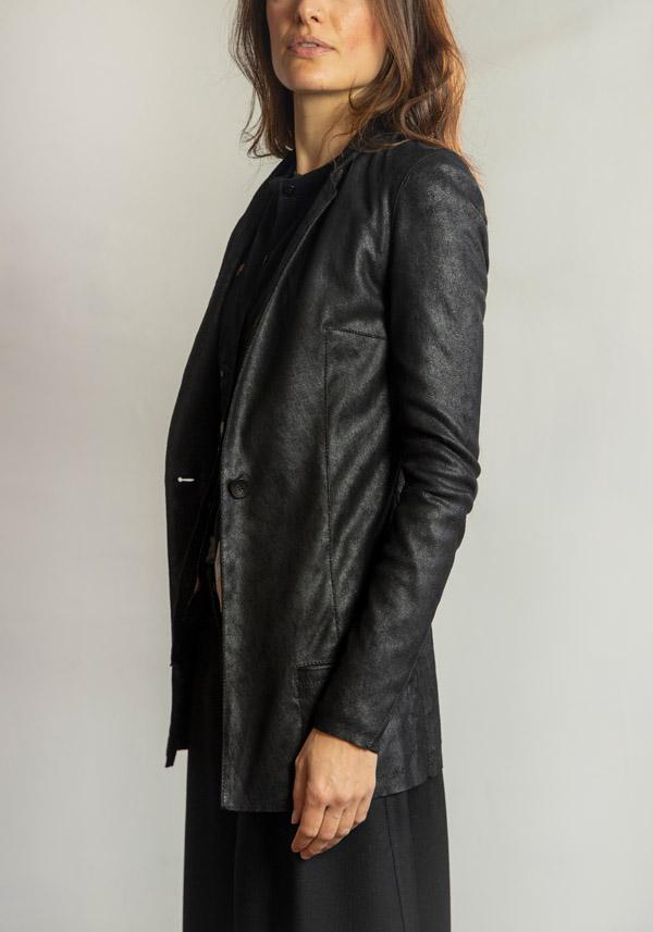 Rose & Lini GIORGIO BRATO LEATHER “BLAZER 7985” BLACK JACKET