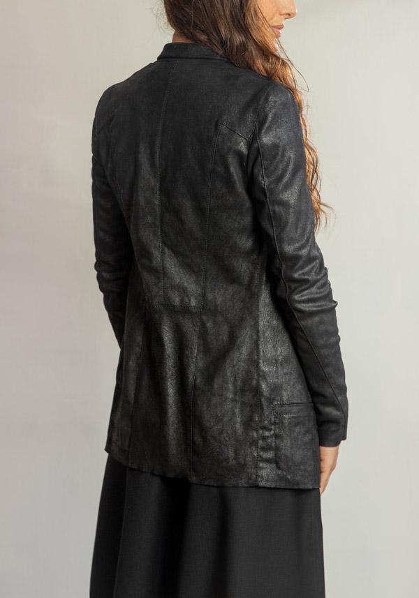 Rose & Lini GIORGIO BRATO LEATHER “BLAZER 7985” BLACK JACKET