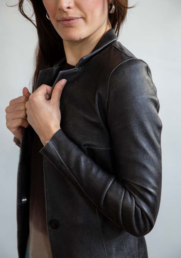Rose & Lini GIORGIO BRATO LEATHER “BLAZER” VINTAGE BLACK