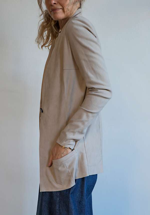 Rose & Lini GIORGIO BRATO SHELL SUEDE LEATHER “BLAZER STRETCH”