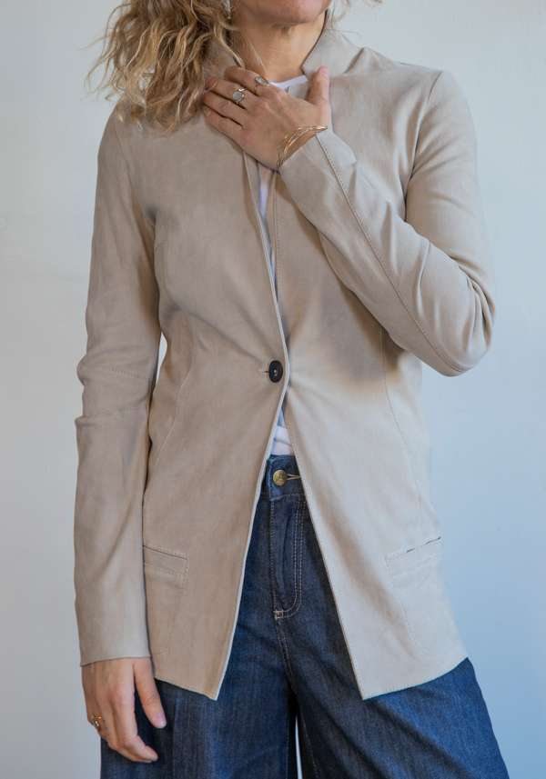 Rose & Lini GIORGIO BRATO SHELL SUEDE LEATHER “BLAZER STRETCH”