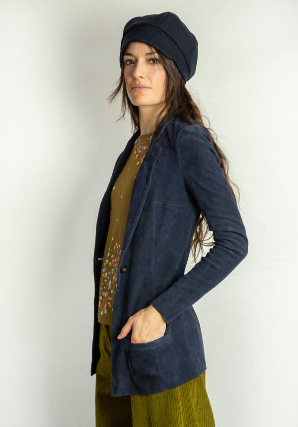 Rose & Lini GIORGIO BRATO SUEDE LEATHER “BLAZER” NIGHT BLUE