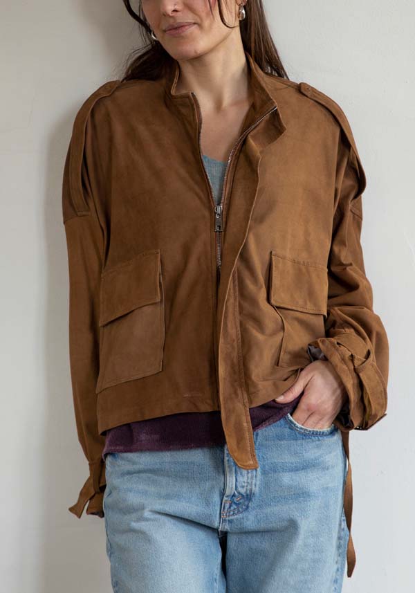 Rose & Lini GIORGIO BRATO SUEDE LEATHER “JACKET 21052” RUM