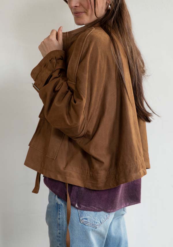 Rose & Lini GIORGIO BRATO SUEDE LEATHER “JACKET 21052” RUM