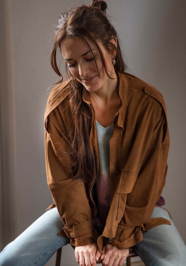 Rose & Lini GIORGIO BRATO SUEDE LEATHER “JACKET 21052” RUM