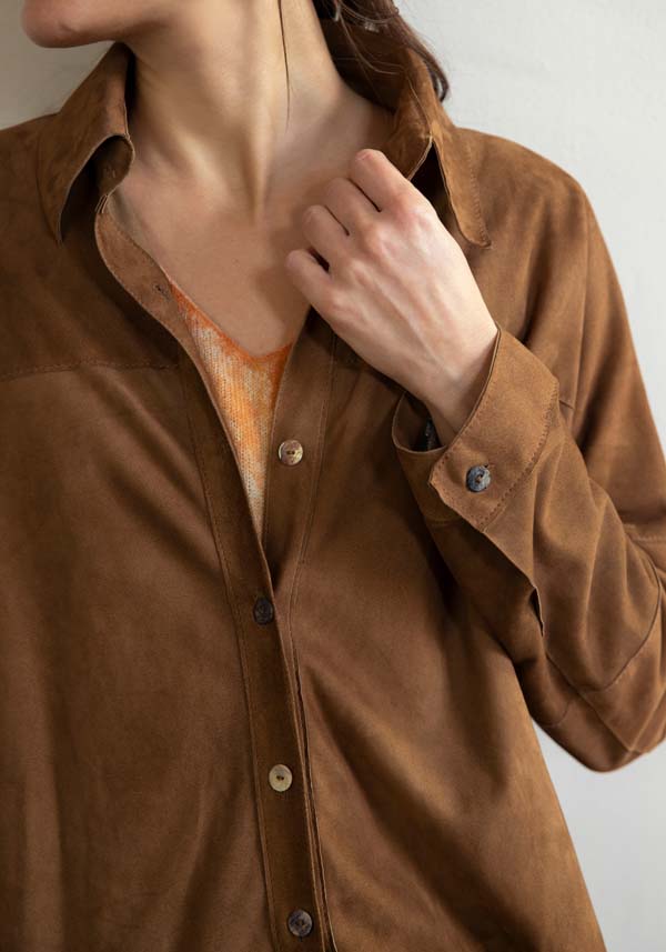 Rose & Lini GIORGIO BRATO SUEDE LEATHER “OVER SHIRT” RUM