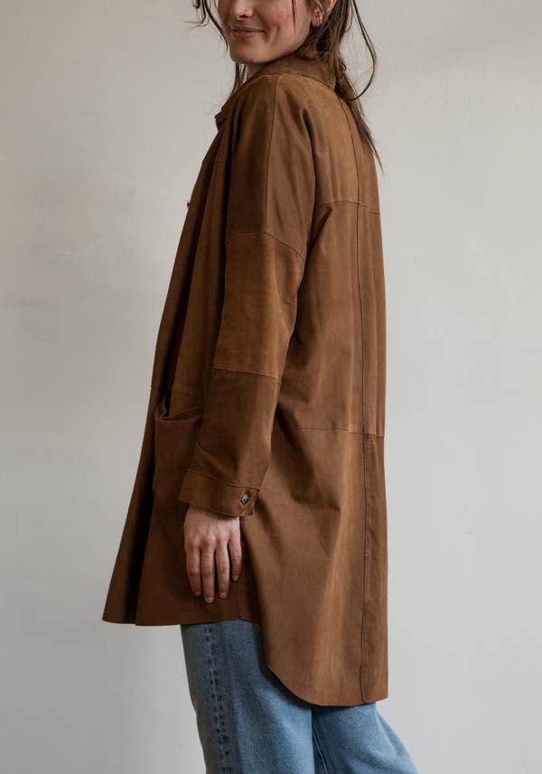 Rose & Lini GIORGIO BRATO SUEDE LEATHER “OVER SHIRT” RUM