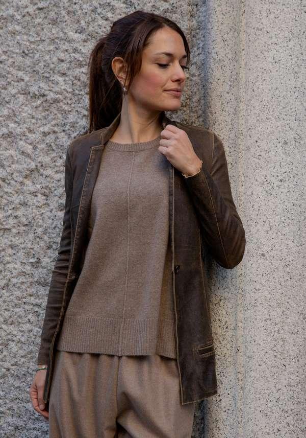 Rose & Lini GIORGIO BRATO VINTAGE BROWN LEATHER “BLAZER STRETCH”