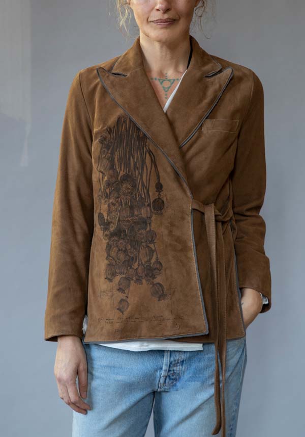 Rose & Lini IBRIGU SUEDE LEATHER JACKET “INCROCIATA GJ42” CARAMEL