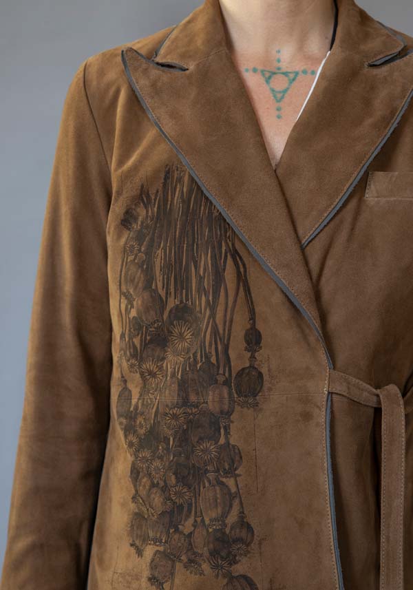 Rose & Lini IBRIGU SUEDE LEATHER JACKET “INCROCIATA GJ42” CARAMEL