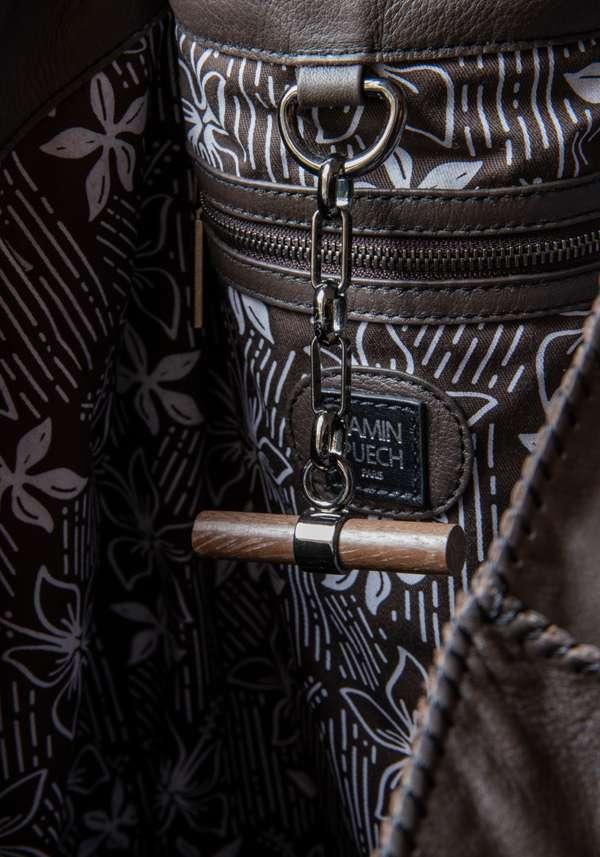 Rose & Lini JAMIN PUECH “HONU GM” DARK BROWN LEATHER BAG