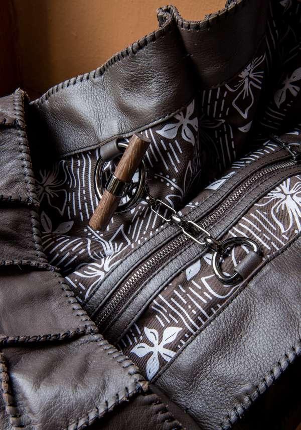 Rose & Lini JAMIN PUECH “HONU GM” DARK BROWN LEATHER BAG