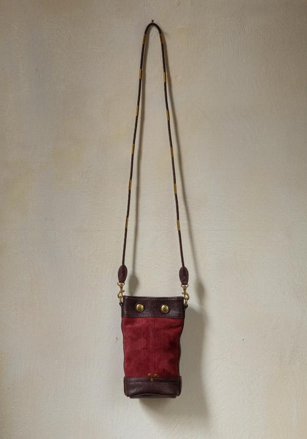 Rose & Lini JÉRÔME DREYFUSS “BEN MINI” BURGUNDY LEATHER BAG