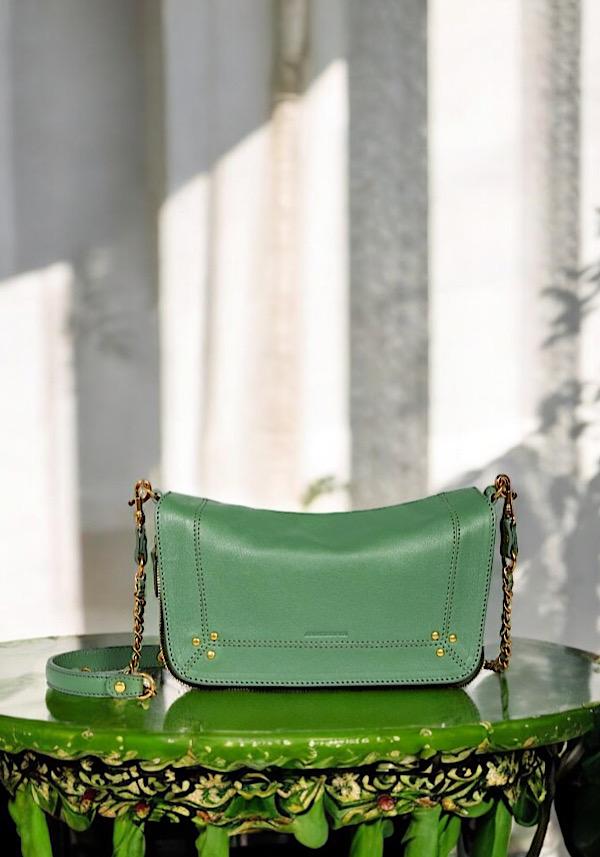 Rose & Lini JÉRÔME DREYFUSS “BOBI S” CELADON GREEN LEATHER BAG