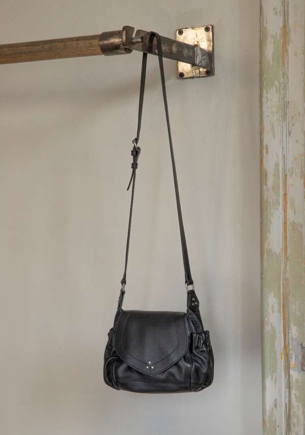 Rose & Lini JÉRÔME DREYFUSS “HELMUT S” BLACK LEATHER BAG