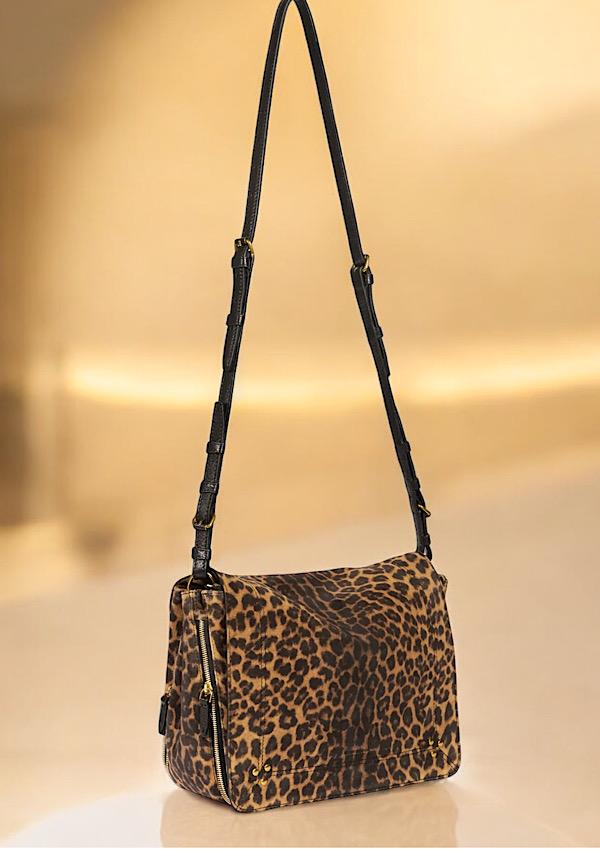 Rose & Lini JÉRÔME DREYFUSS “IGOR” LEOPARD SUEDE LEATHER BAG