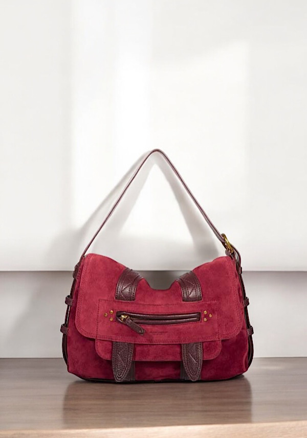 Rose & Lini JÉRÔME DREYFUSS “JOE S” BURGUNDY SHOULDER BAG